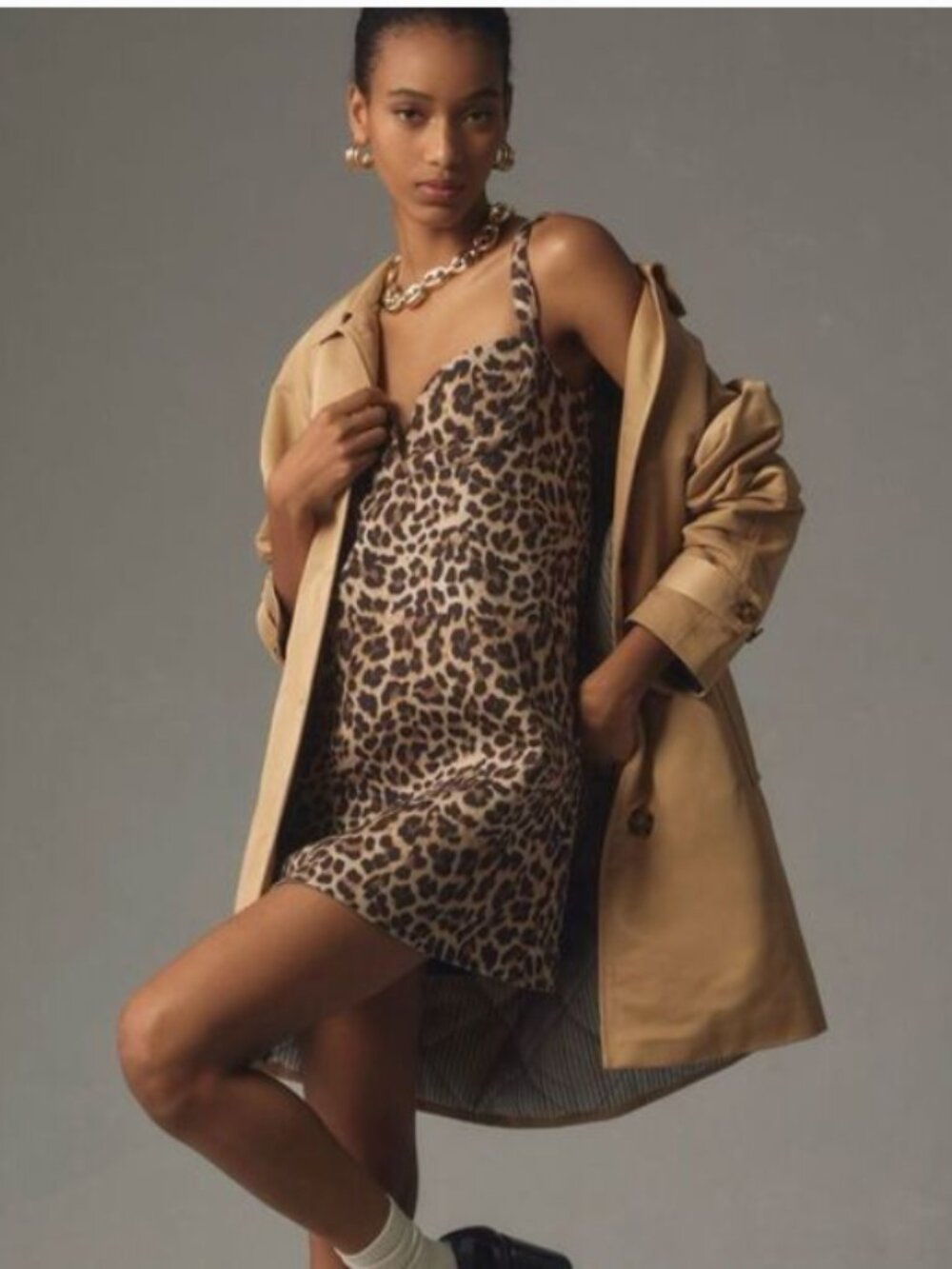 NWT Anthropologie Dhruv Kapoor Leopard Mini Dress Women's Medium Cocktail - Picture 3 of 16